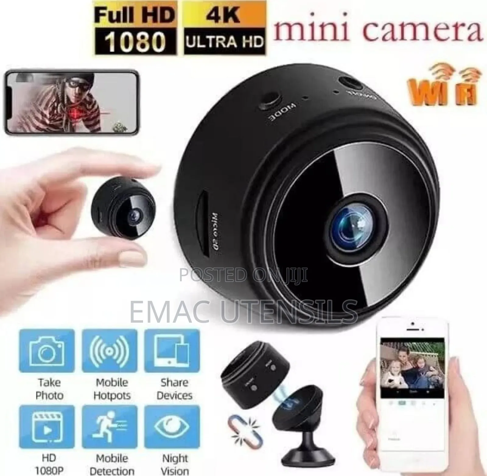 Mini Hd 1080p Night Vision Wireless Wifi Spy Hidden Camera