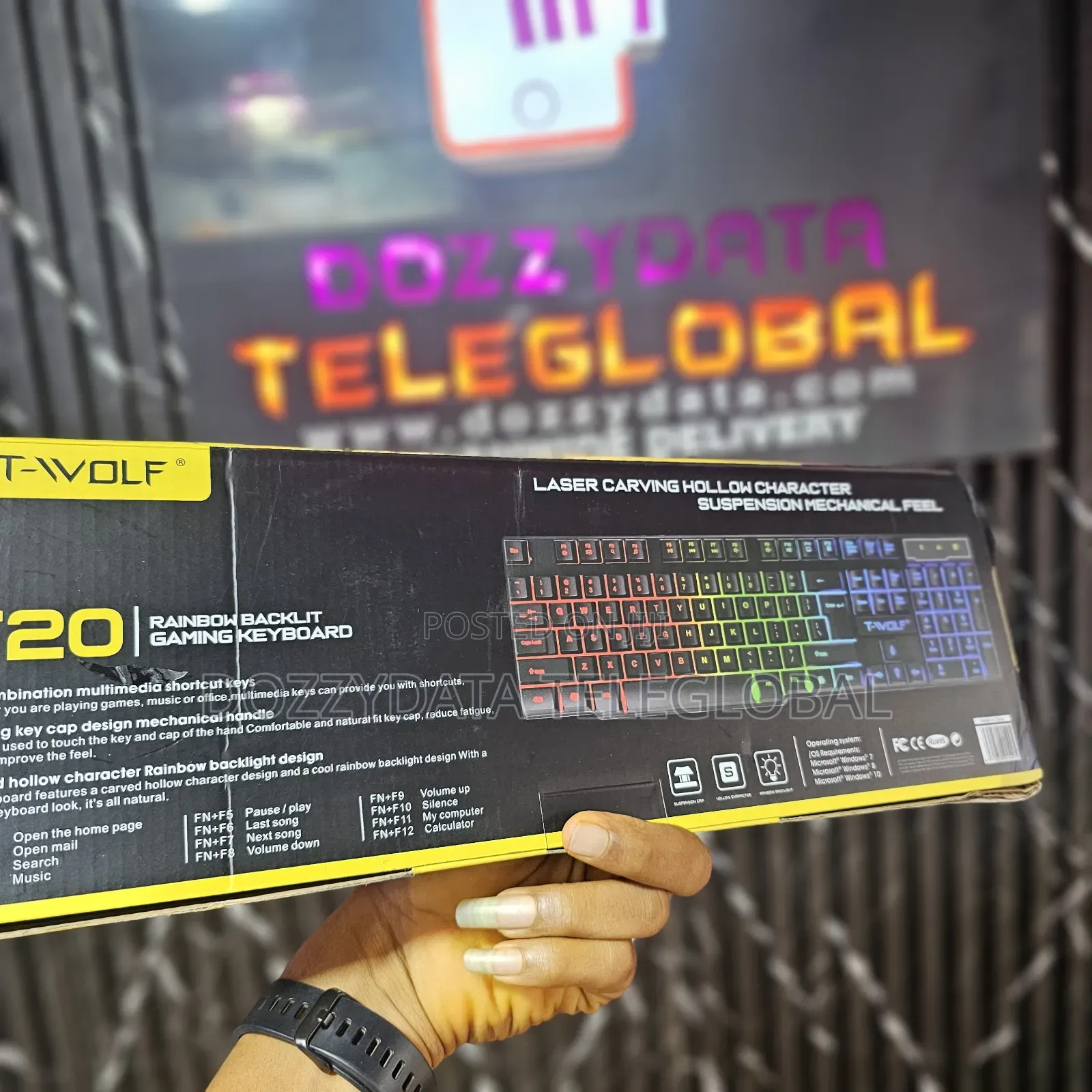 T-Wolf T20 Rainbow Backlit Gaming Keyboard