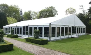 Glass Wall Marquee Tent Construction, Lining Decoration