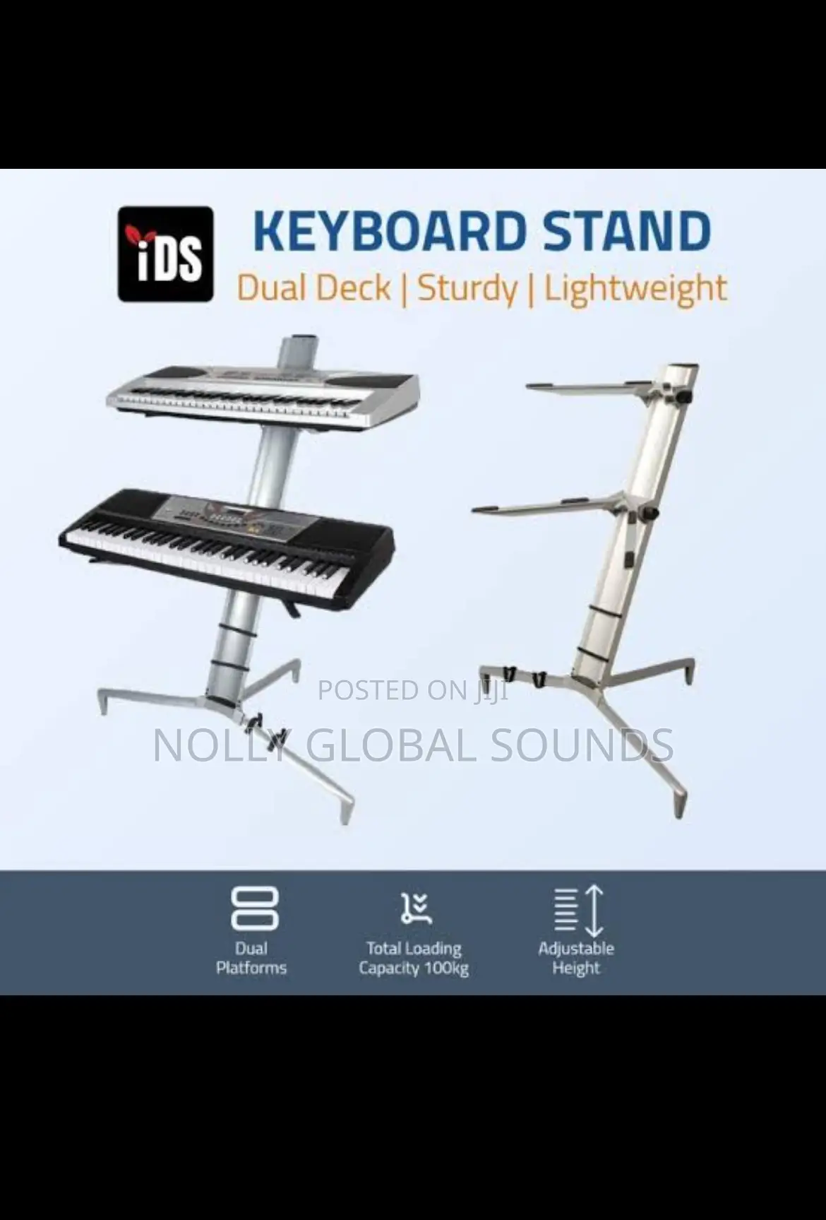 Professional Double Keyboard Stand, Heavy Duty