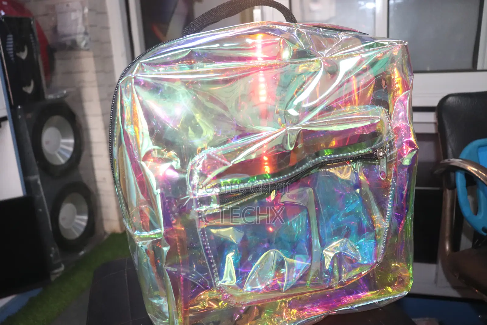 Waterproof Rainbow Color Transparent Backpack Large