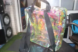Waterproof Rainbow Color Transparent Backpack Large