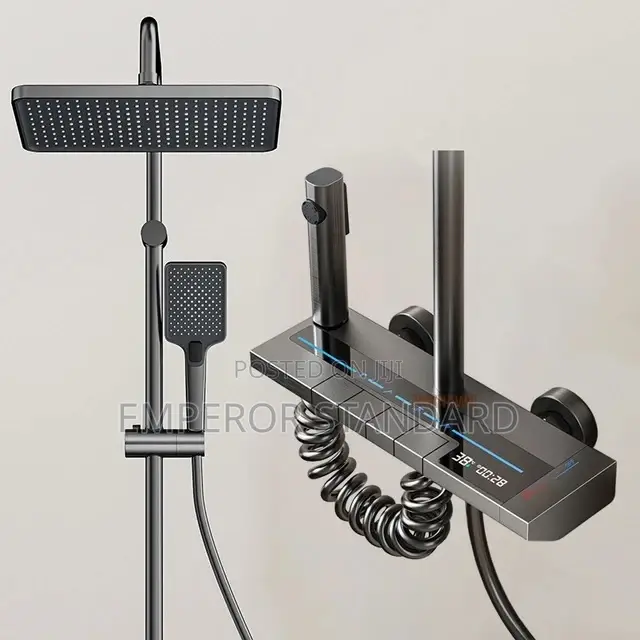 Standingled Hot Cold Mixer Square Head Shower System Wall
