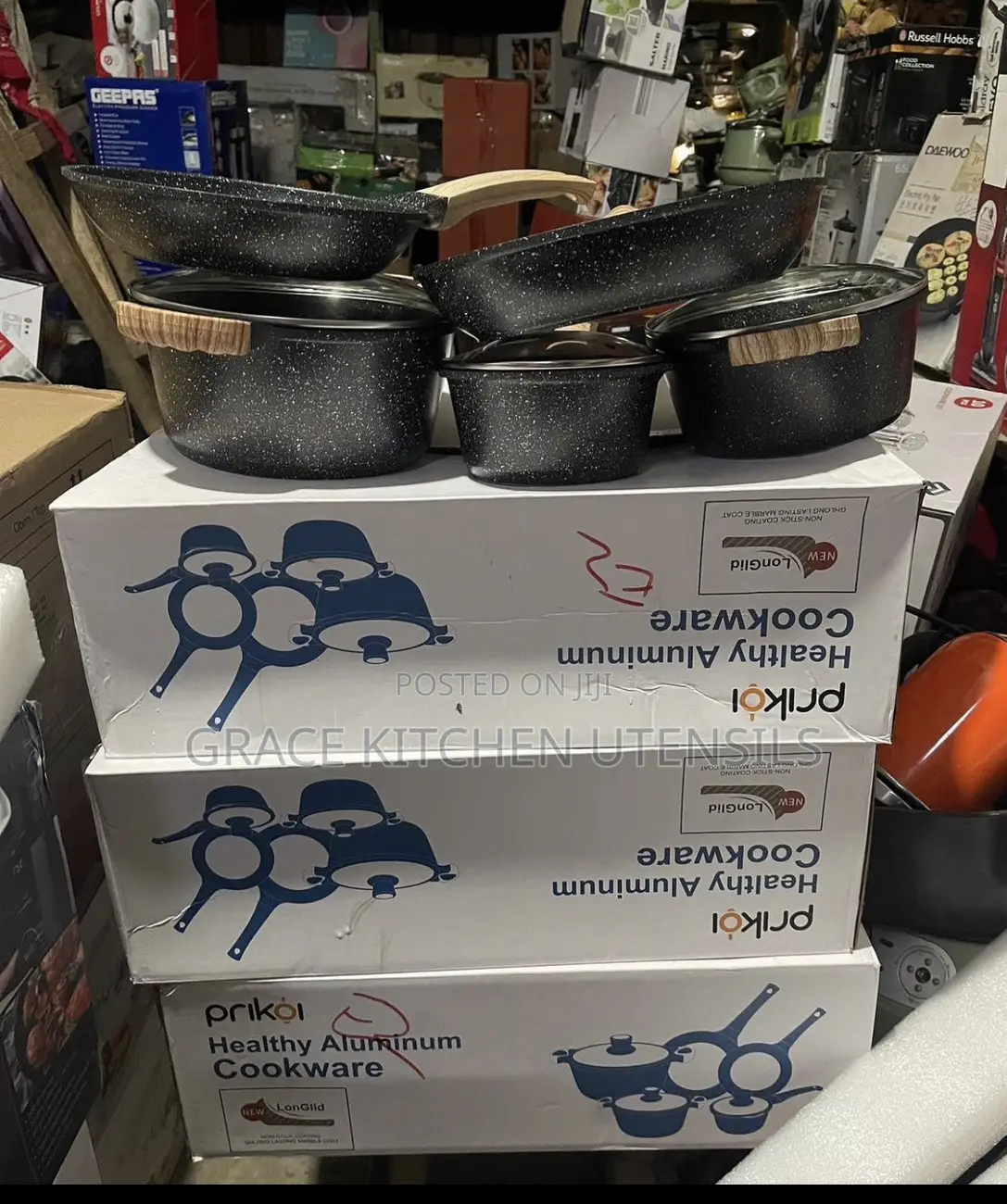 Prikoi Non Stick Marble Cookware Set