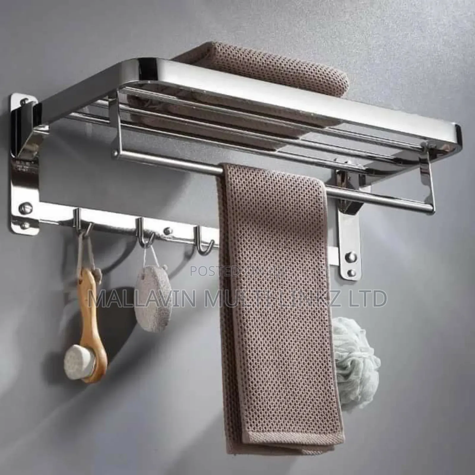 Multifunctional Towel Racks With Hooks and Shelf