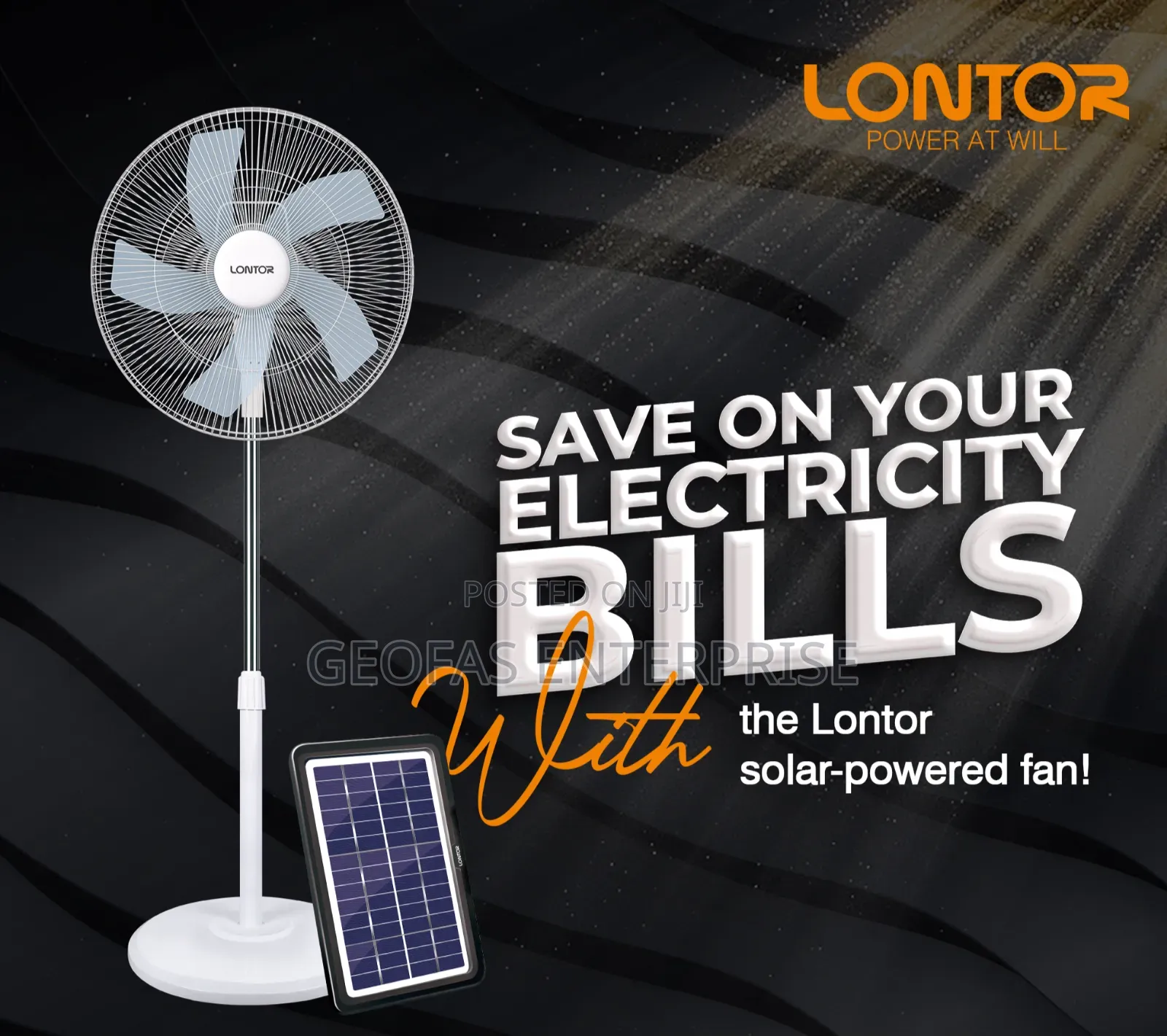 Rechargeable Standing Fan CF099 With Solar Panel