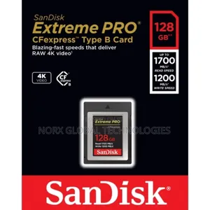 Sandisk Extreme Pro Cfexpress Card Type B 128gb 1700mb/S