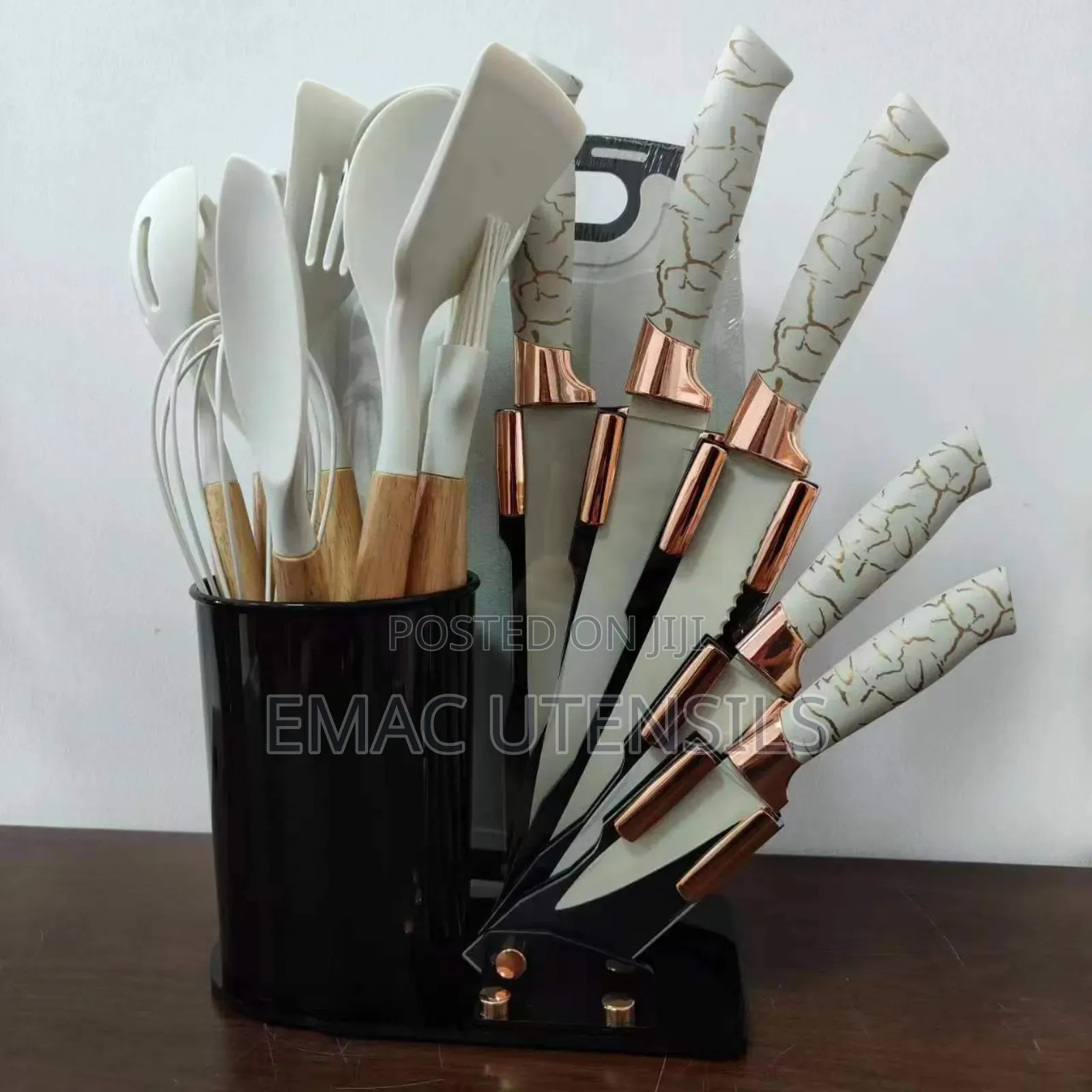 High Quality 19pcs Silicon Cooking Spoon Knife Set + Board