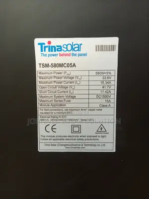 580w 120cell Trinasolar Panel