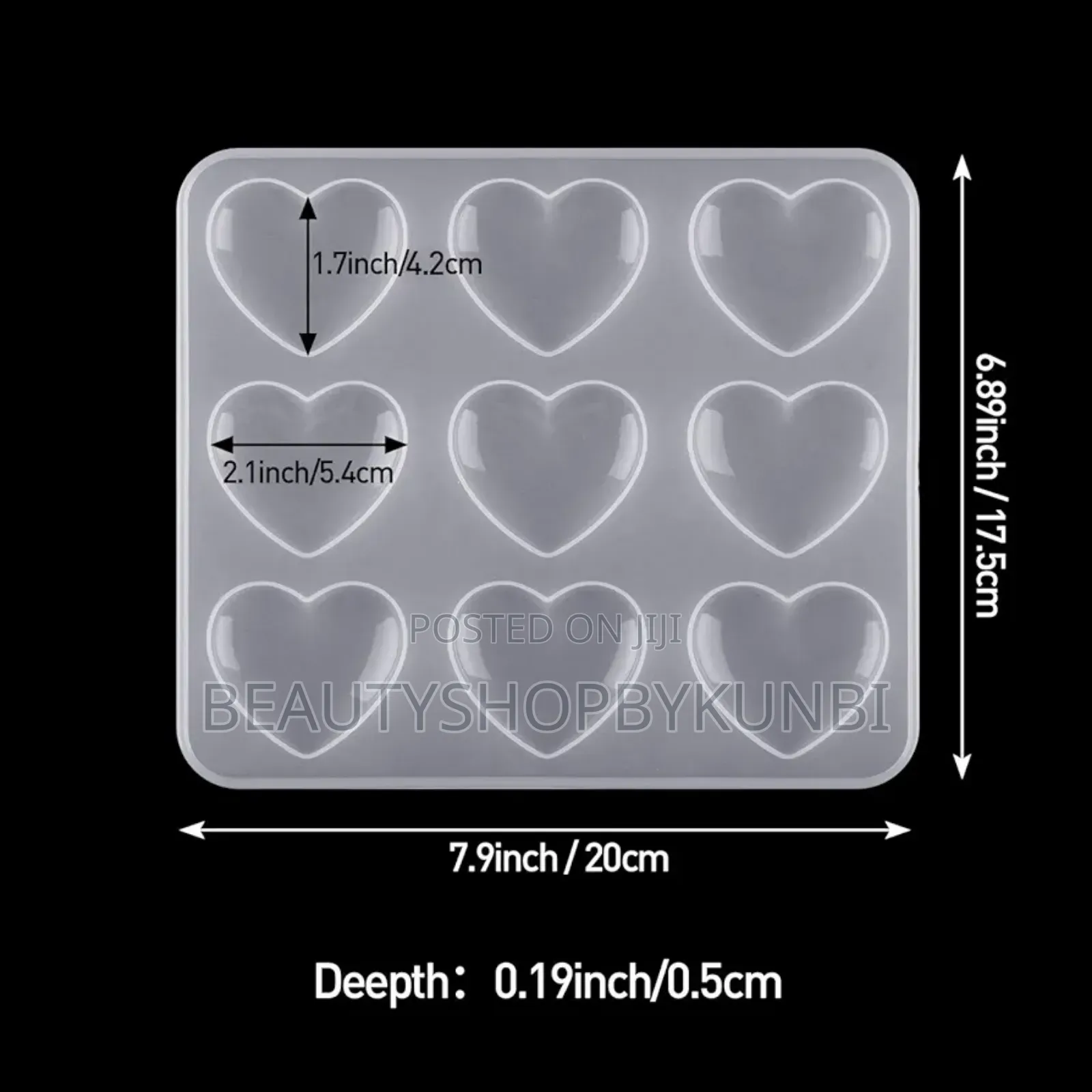 Heart Shaped Resin Mold (9 Cavity)