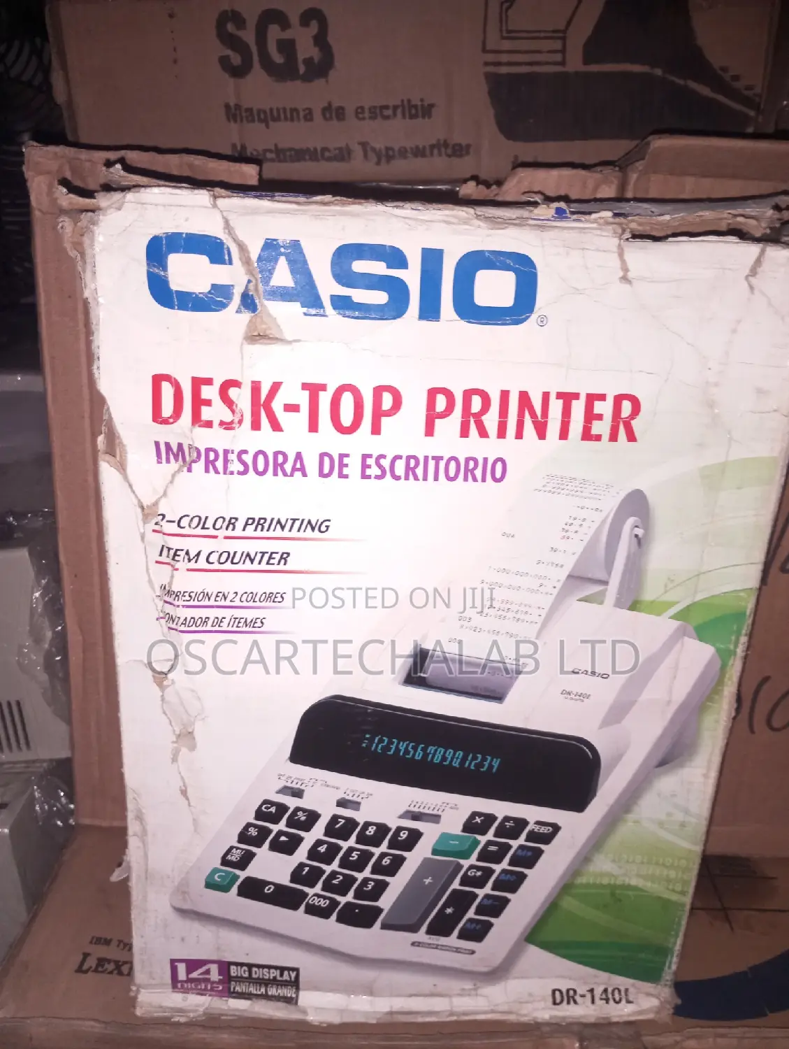 Mini-Casio Electronic Calculator Desktop Printer 14 Digits