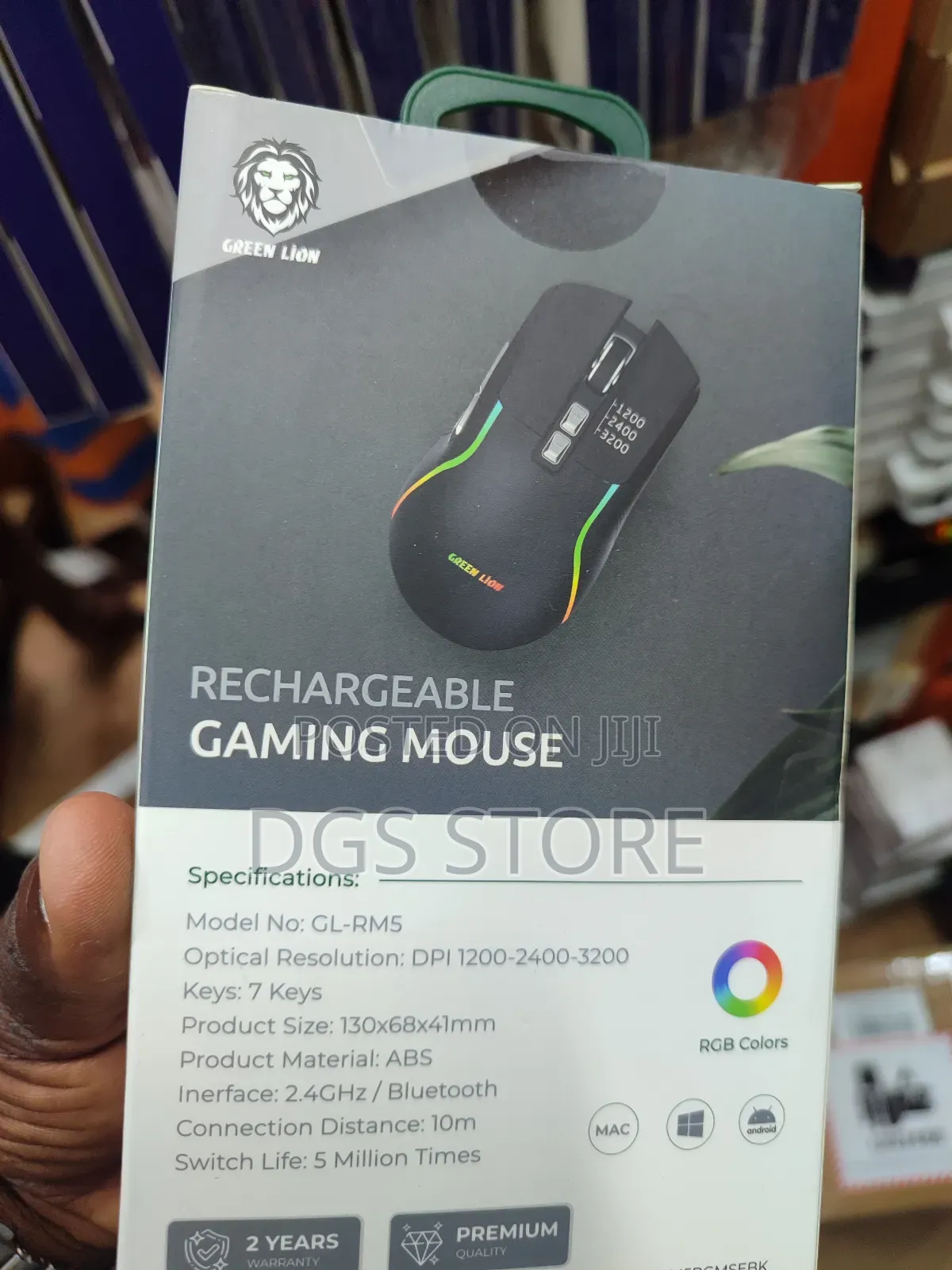 Green Lion DPL 3200 Rechargeable Gaming Mouse RGB