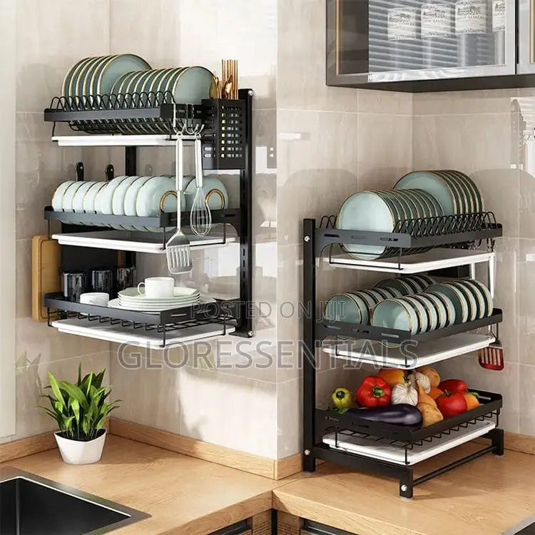 Wall Mount 3 Tiers Plate Rack