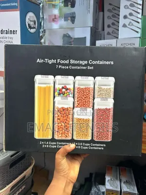 7 Airtight Cereal Containers- Snack Spaghetti Storage Set