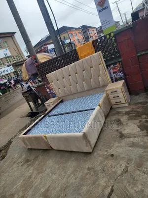 Quality 6by6 Upholstery Padded Bed Frame With Two Bed Sides