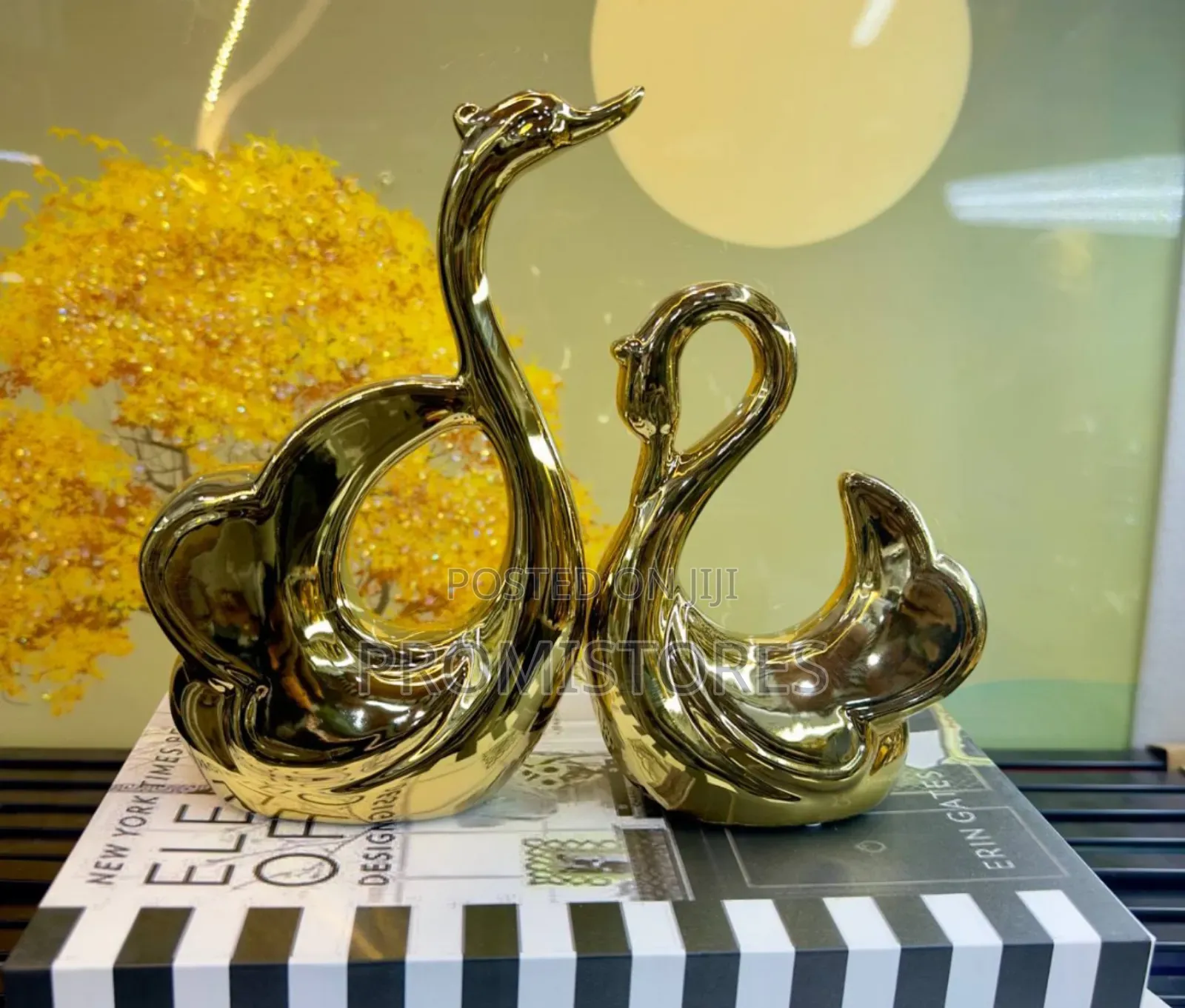 Sculpture Centre Table Piece in Gold Decorative Design