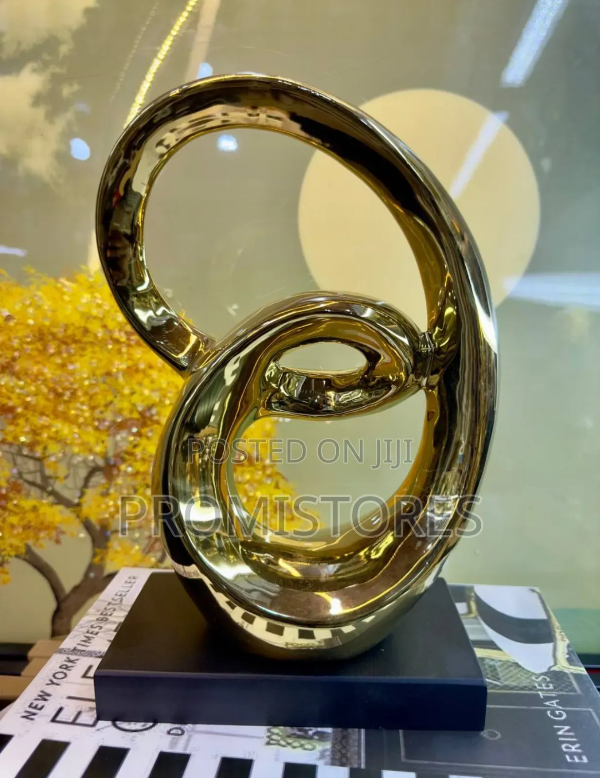 Sculpture Centre Table Piece in Gold Decorative Design