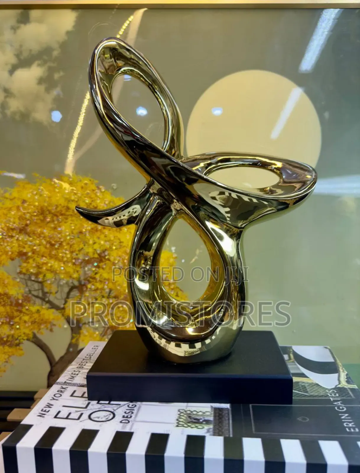 Sculpture Centre Table Piece in Gold Decorative Design
