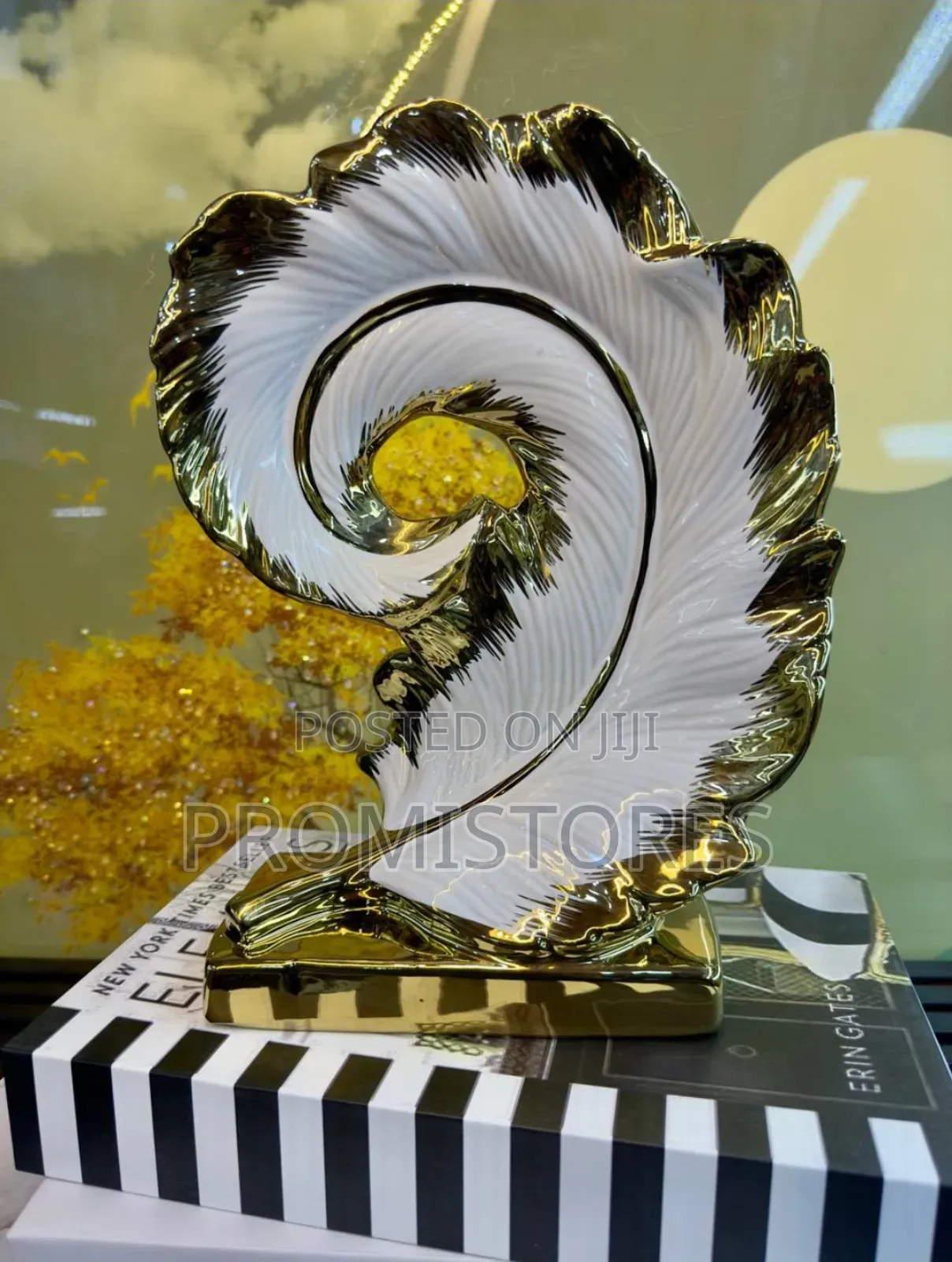 Sculpture Centre Table Piece in Gold Decorative Design