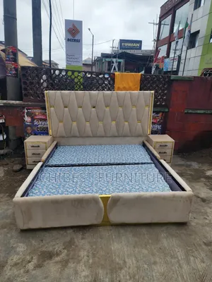 Quality 6by6 Upholstery Padded Bed Frame With Two Bed Sides