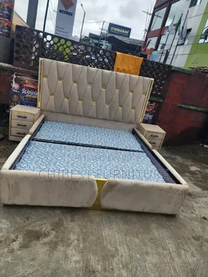 Quality 6by6 Upholstery Padded Bed Frame With Two Bed Sides