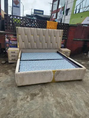 Quality 6by6 Upholstery Padded Bed Frame With Two Bed Sides