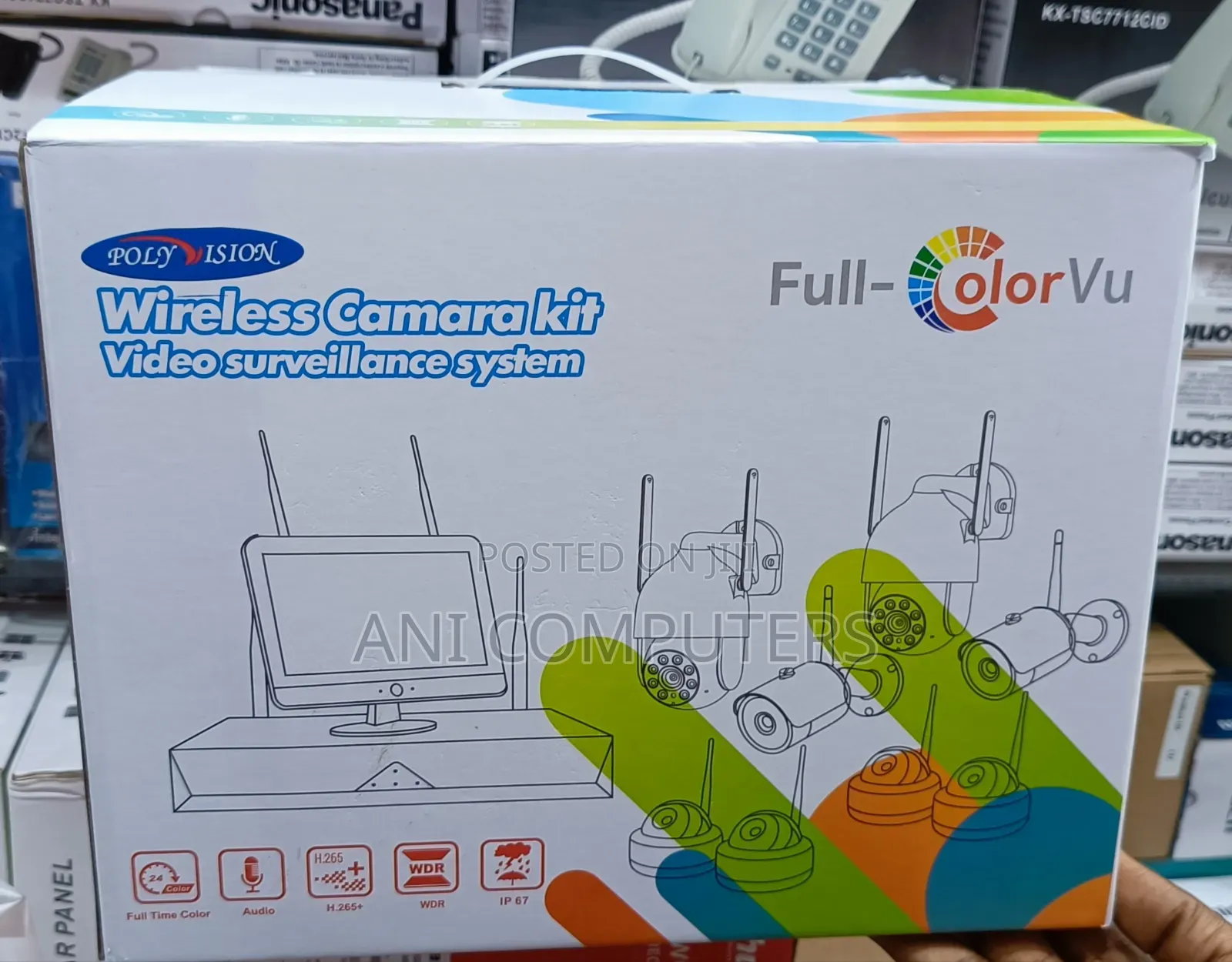 Polyvision 8ch Wireless Kit Camera Video Surveillance System