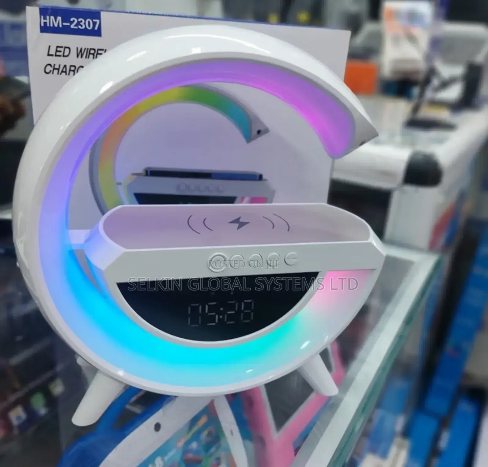 Digital Wireless Charging Led Light and Bluetooth Speaker