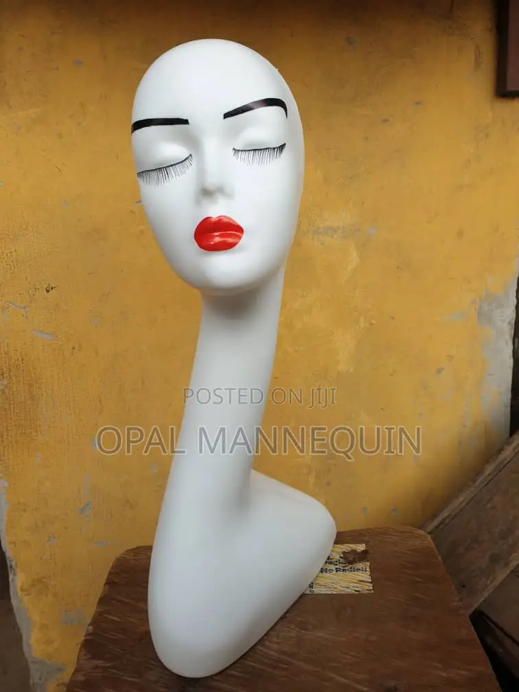 White Long Neck Mannequin Head