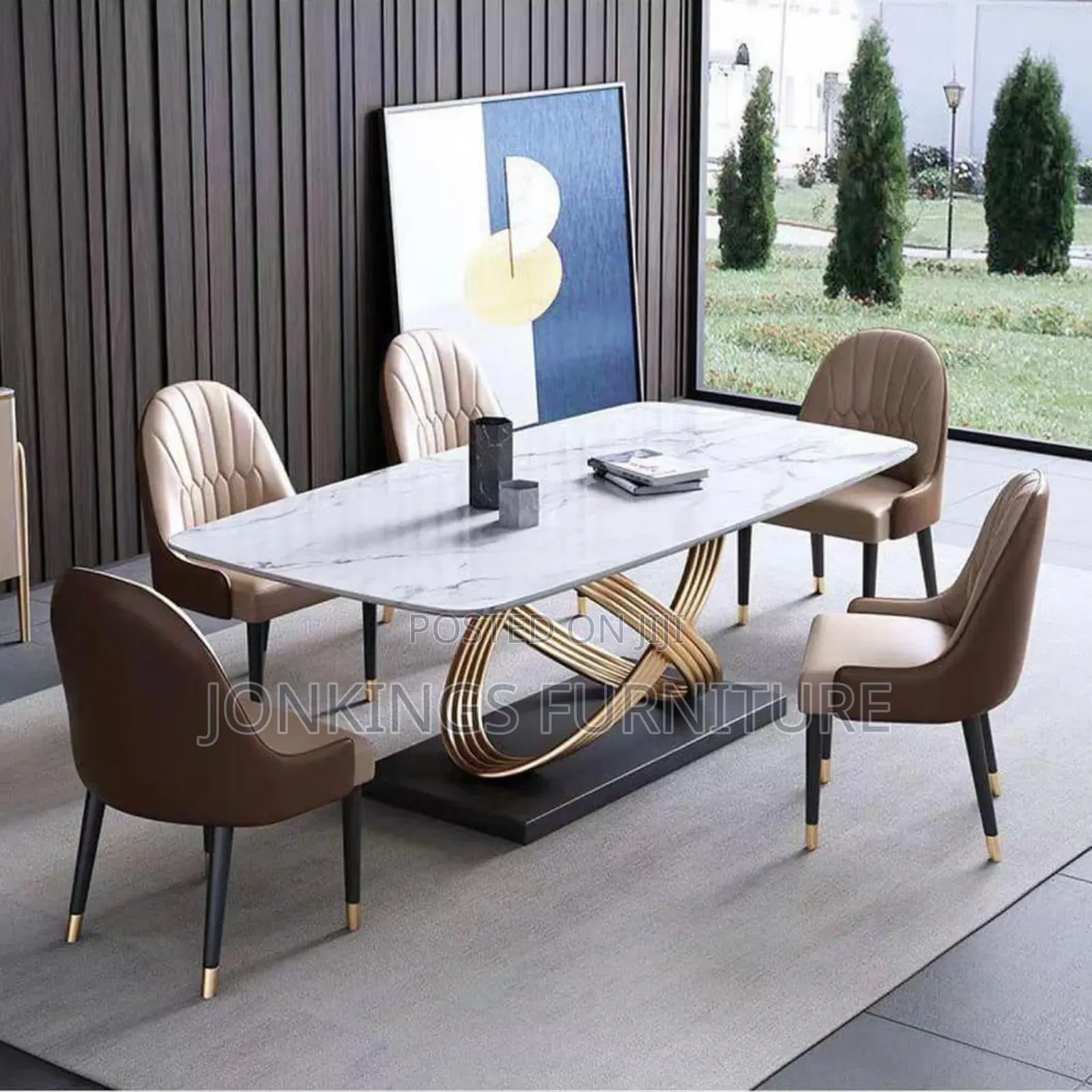 Marble Top Dining Table and Chairs