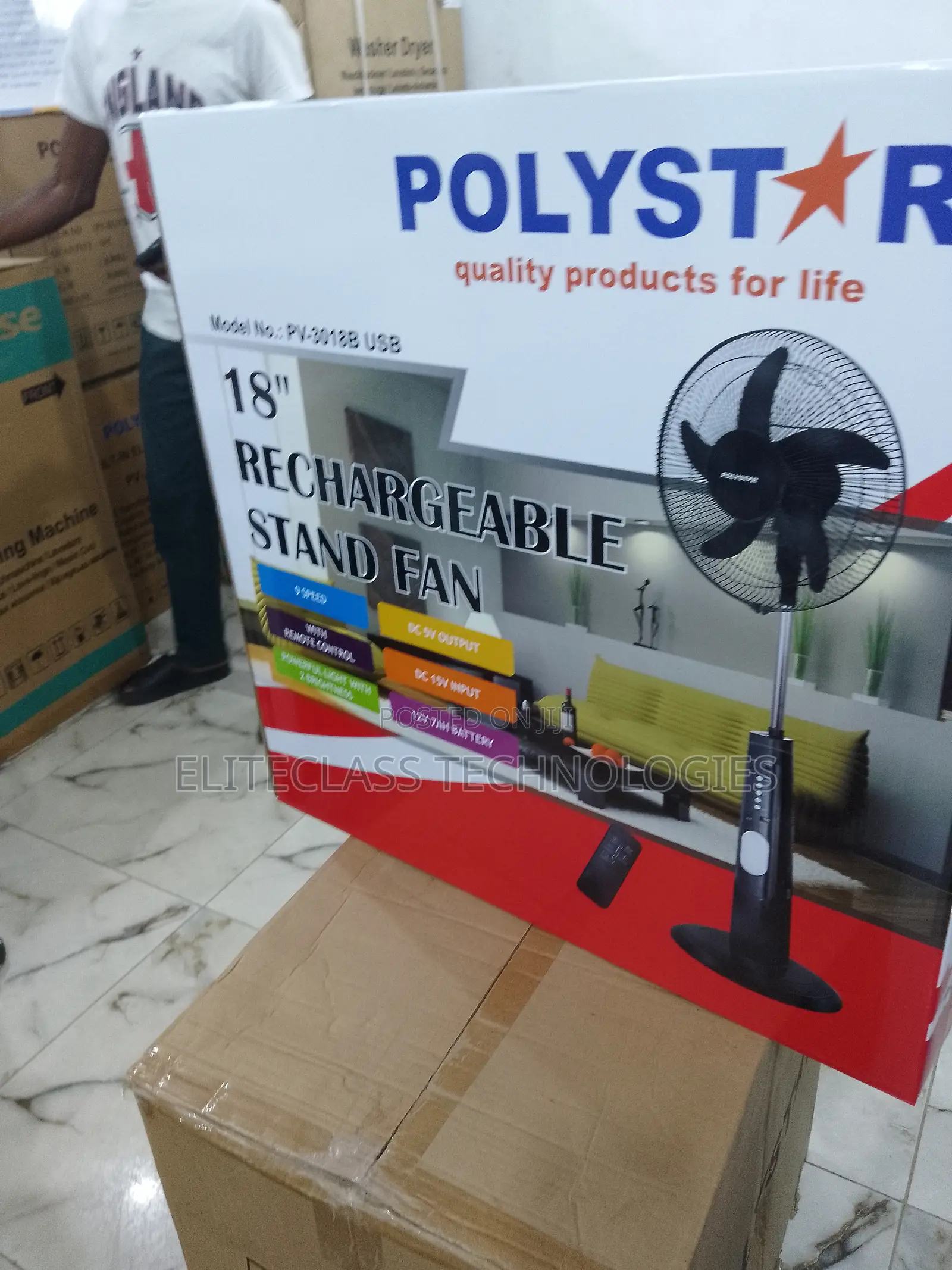High Quality 18'' Polystar Rechargeable Stand Fan in Surulere - Home ...