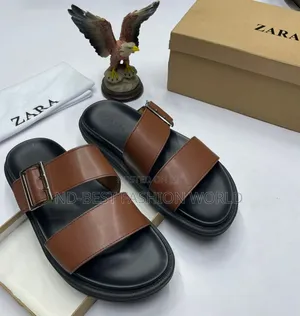Pure Leather Slippers Men