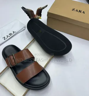 Pure Leather Slippers Men