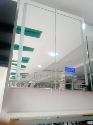 Double-Door Stainless Cabinet Led Mirror With Bluetooth