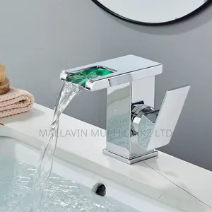 Bathroom Sink Faucet Basin Mixer Tap Led Light Waterfall