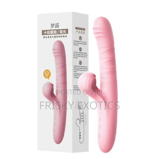 double dildo vibrating Thrusting Rabbit Vibrator Clitoral Sucking Licking heating G-spot