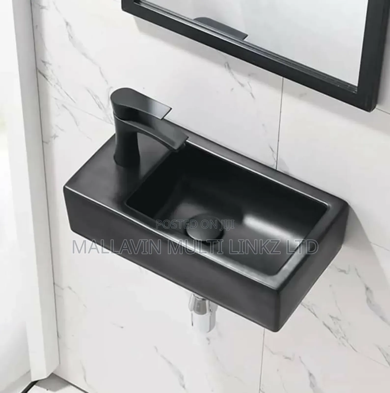 Black Mini Wall Hung Basin