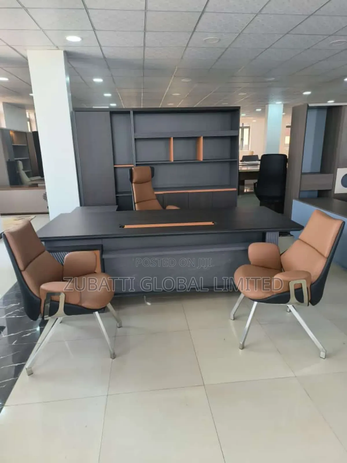 Executive Office Table With Led Lights and Executive Chairs