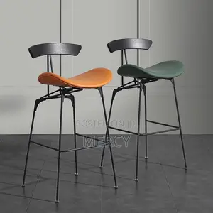 High Bar Stool With Iron Leg