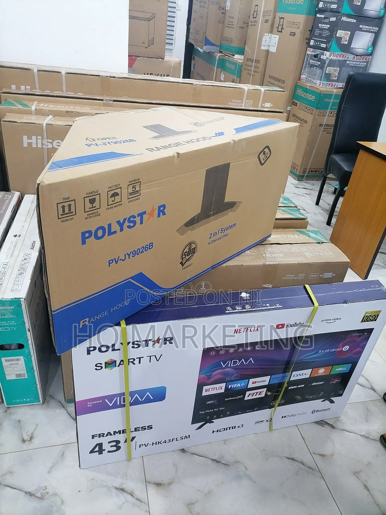2 in 1 System Polystar 90cm Range Hood [Pv-Jy9026b]