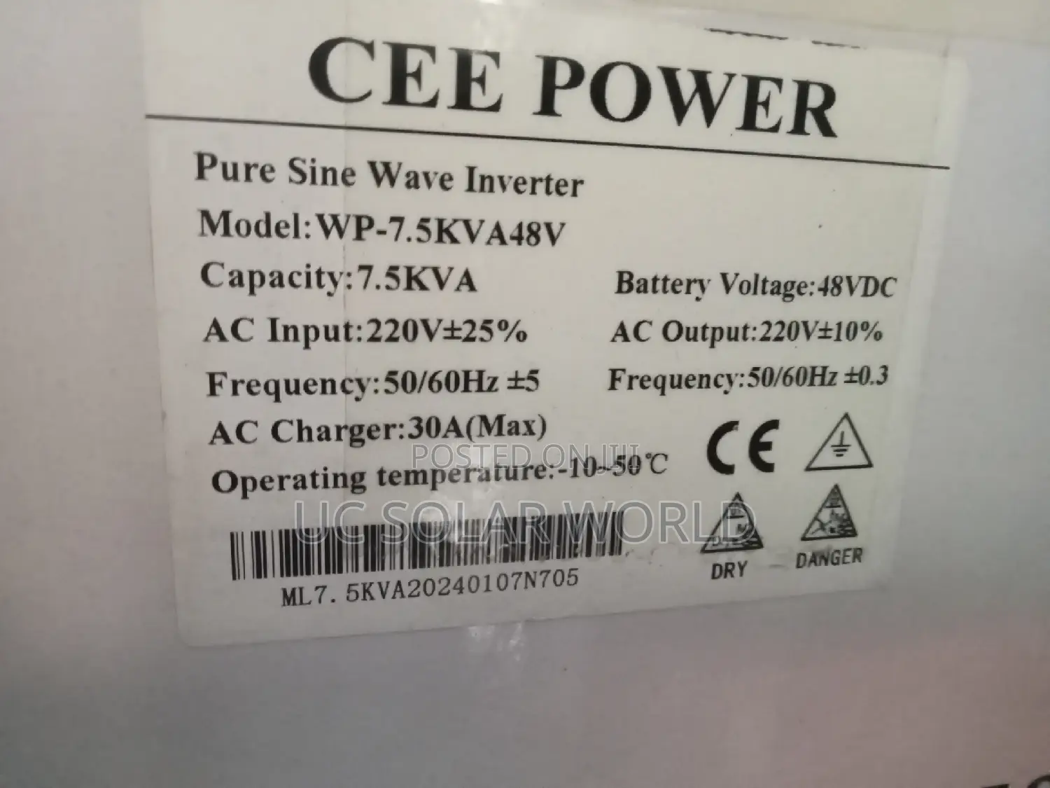 Cee Power 7.5kva 48V Inverter