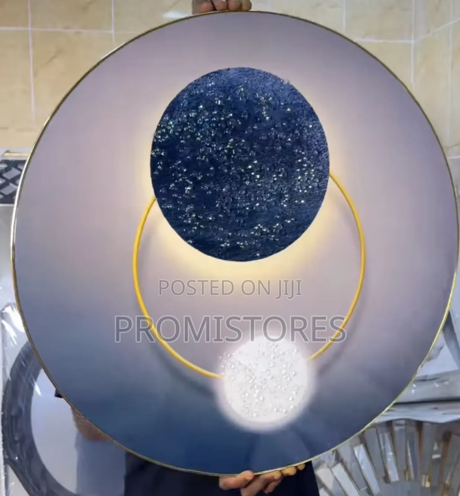 Big Round Crystal Acrylic Wall Decor Frame 65cm
