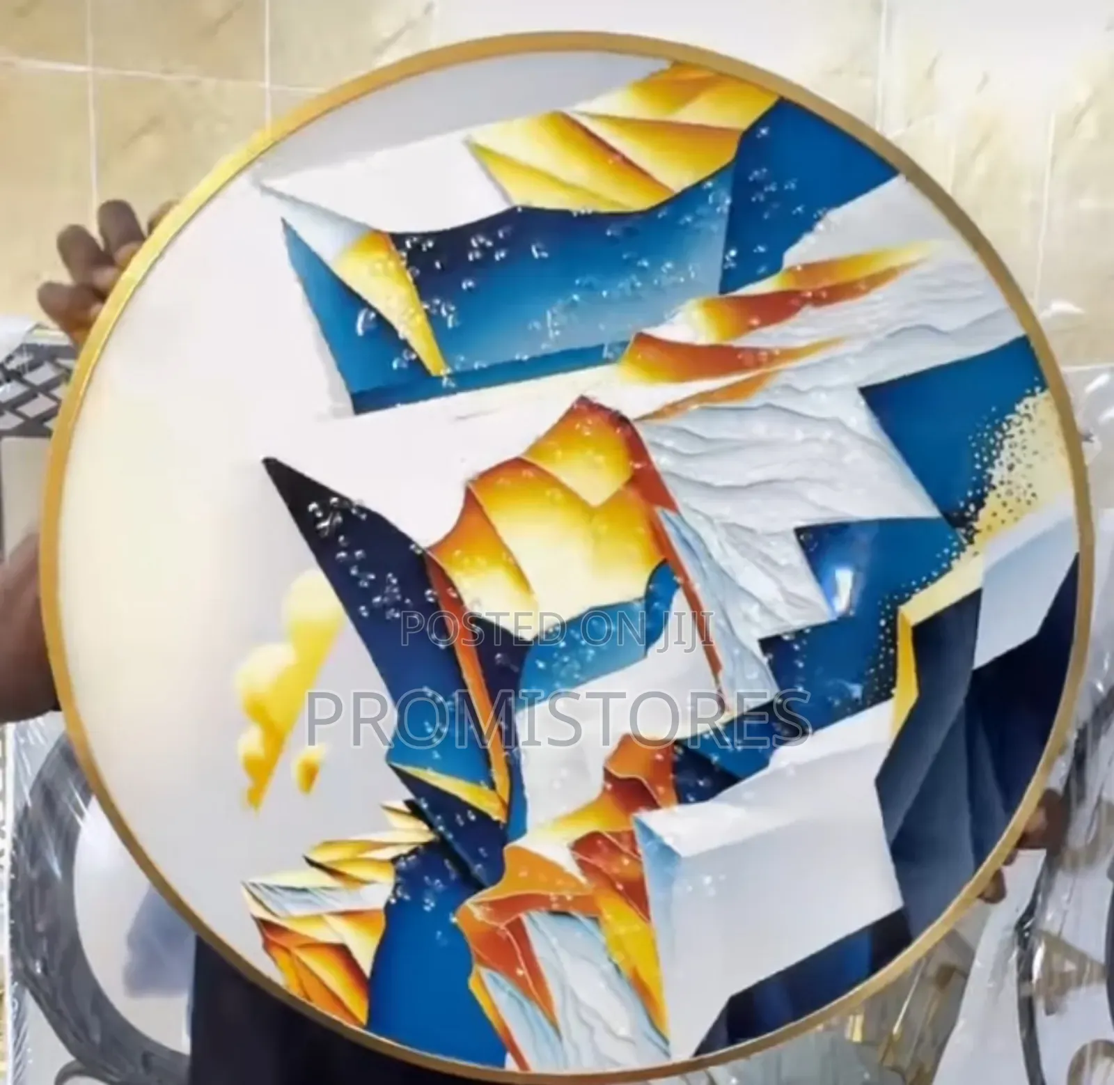 Big Round Crystal Acrylic Wall Decor Frame 65cm
