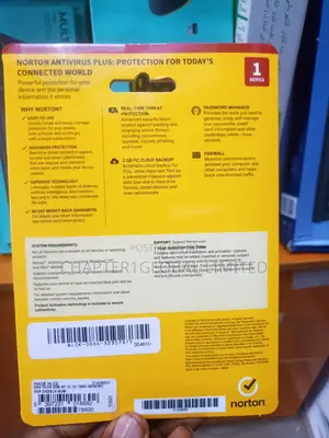 Norton Antivirus Plus | 1 User 1 Year |Additionally