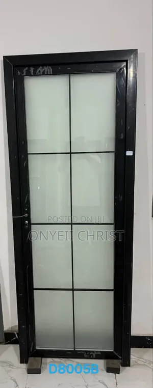 Black Toilet Door Full Glass
