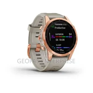 Garmin Fenix 7S, Solar Edition -Gold With Light Sand Band