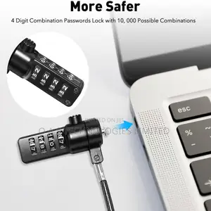 Photo - Abovetek iPad Lock Security Cable W/Adhesive Plates, 6ft Key