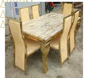 Marble Top Dining Table by 6 With Chairs