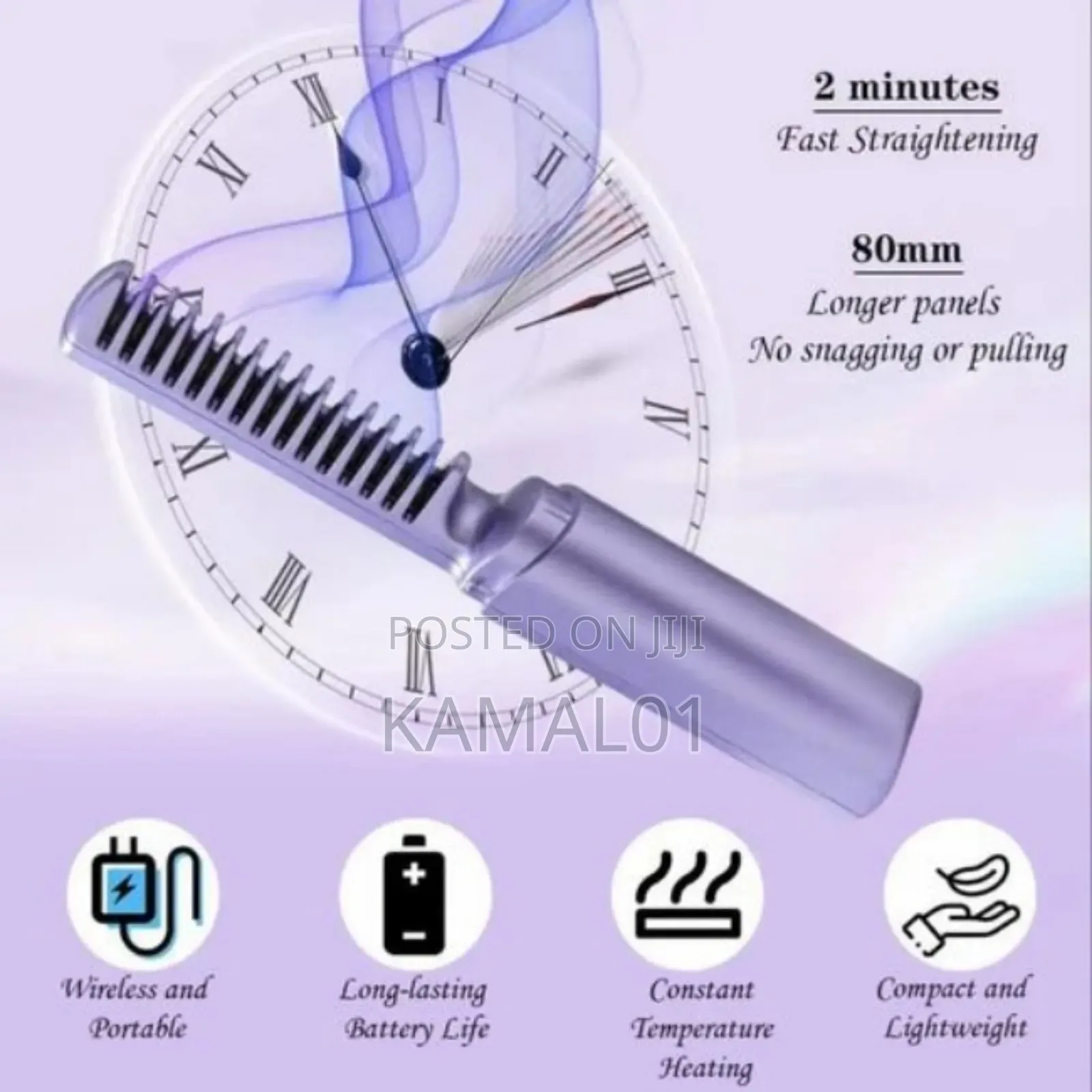 2 in 1 Rechargeable Hair Straightner Comb