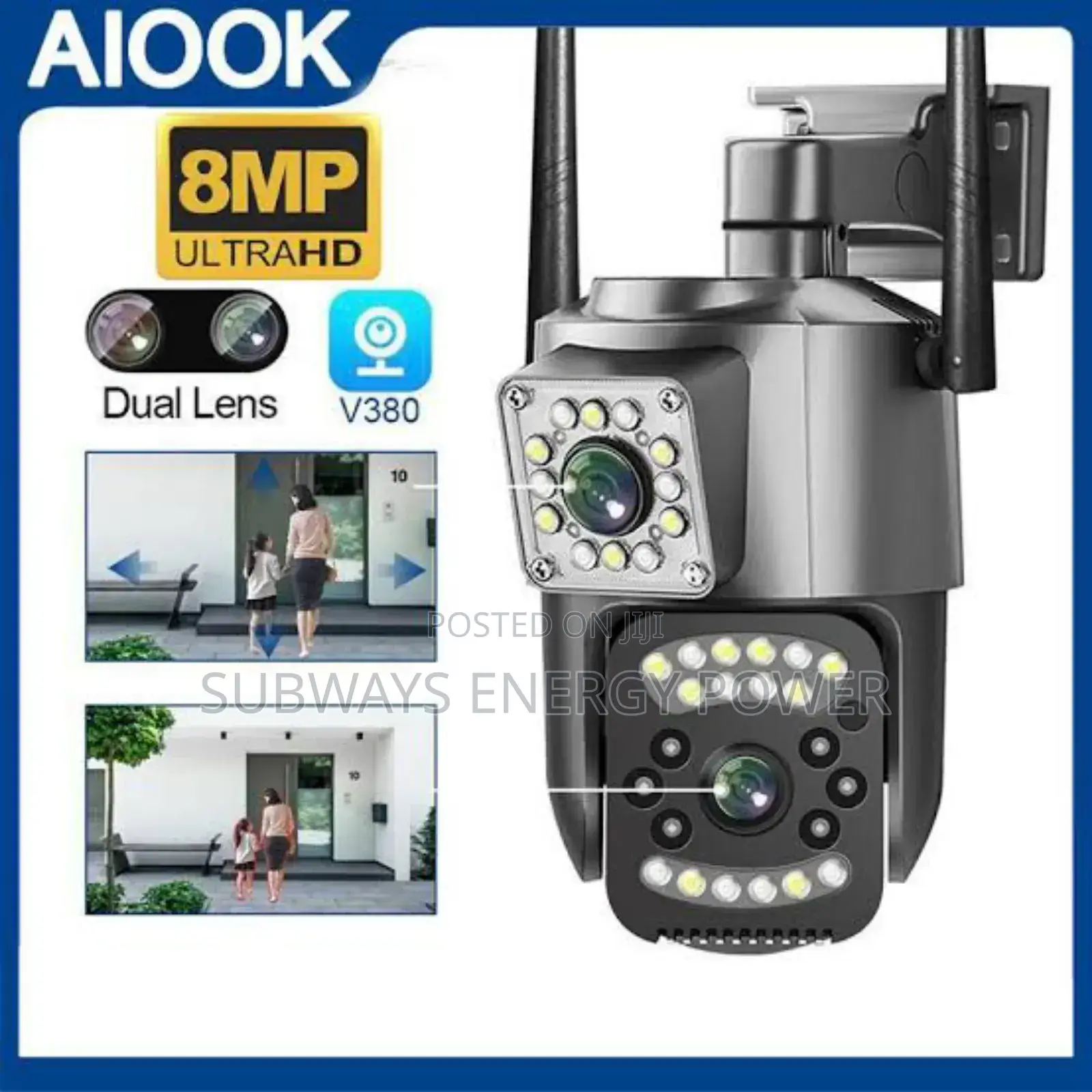 V380pro PTZ Solar CCTV Camera Dual Lense.